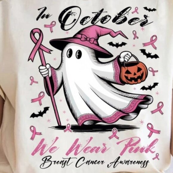 In October We Wear Pink Shirt, Breast Cancer Awareness Shirt - Picture 2 of 4